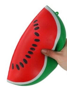 NEW RARE VIRAL Watermelon Slice Squishy Toy - Red & Green Jumbo Extra Large 🍉
